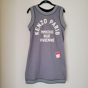 Kenzo Paris 'Rue Vivienne' Women's dress Sleeveless Cotton Gray size XS